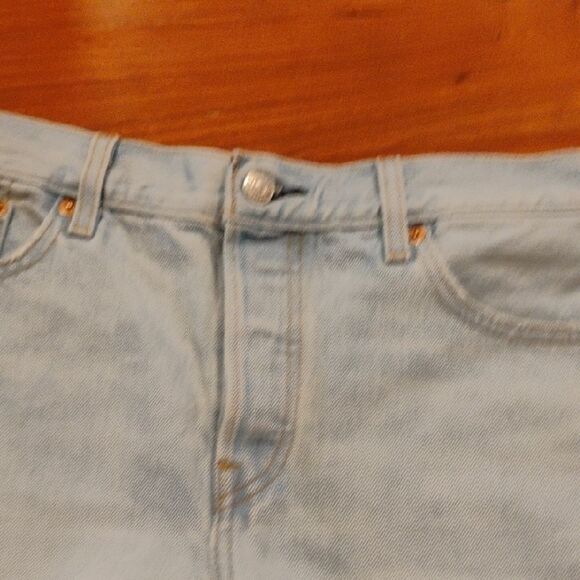 Levi's Blue Jean Shorts Distressed Cut-Off Style - Picture 3 of 7